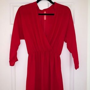 Red Mid Sleeve Dress